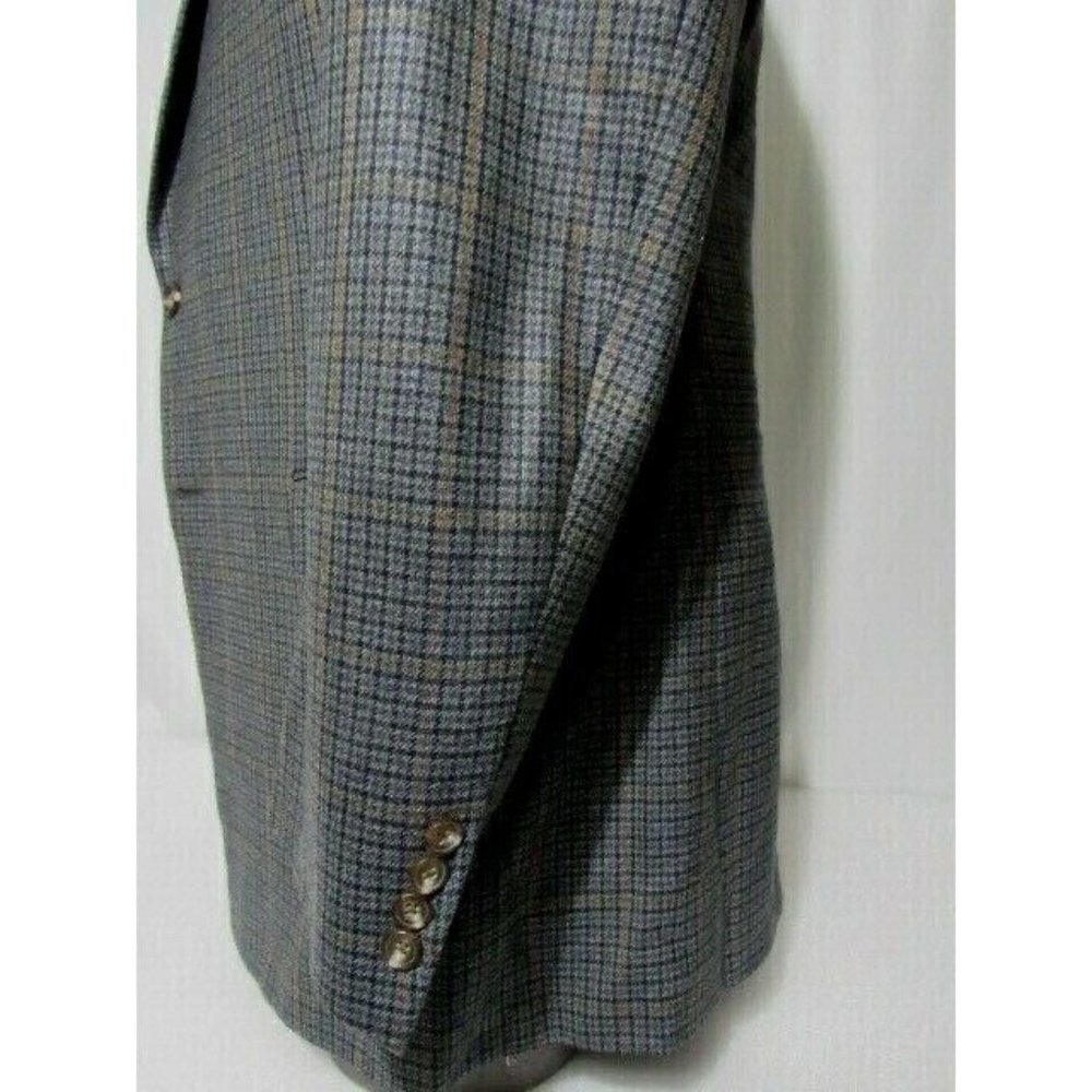 Hickey Freeman 42L Green Plaid‎ Cashmere Wool Sport Jacket Coat Blazer - Picture 4 of 11